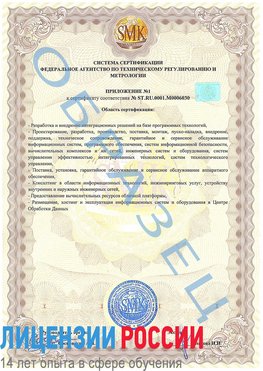Образец сертификата соответствия (приложение) Волосово Сертификат ISO 27001